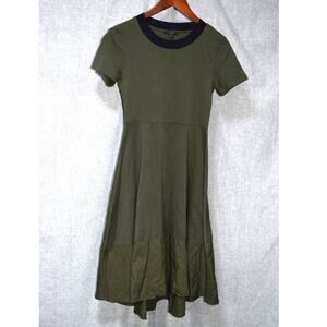 COS Olive Green Short Sleeve Fit & Flare Midi Dress Size 40 (US 8)